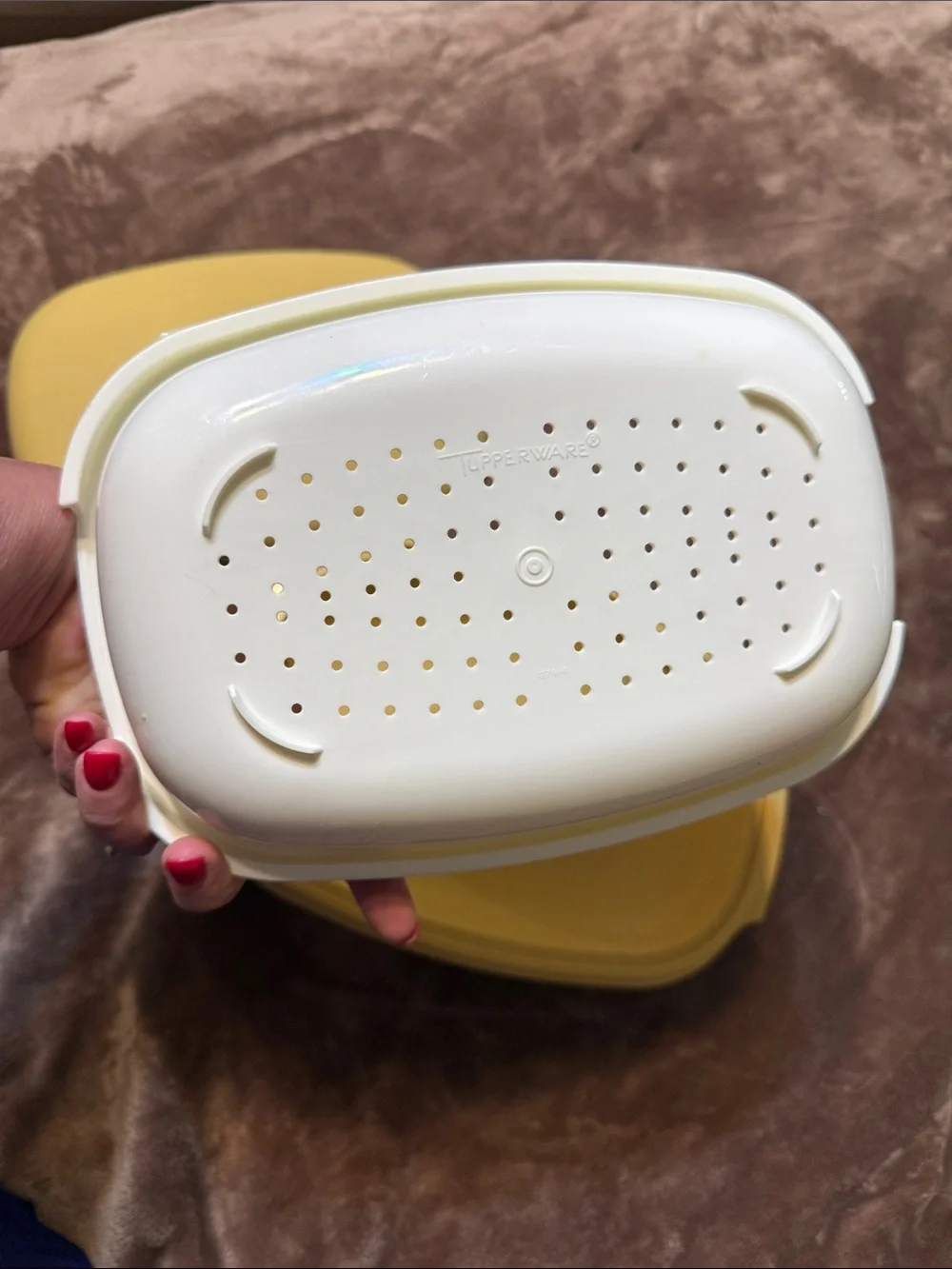 Tupperware Harvest Gold Vintage Microwave Rice and Veg Steamer Set 1970-1980’s